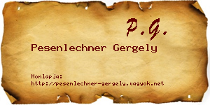 Pesenlechner Gergely névjegykártya